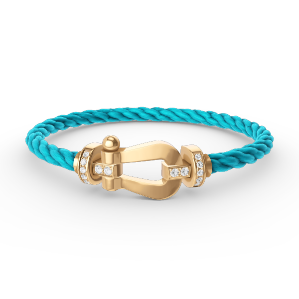 Lumi® FORCE Großes Hufeisen-Armband mit Halbdiamanten, Gold
