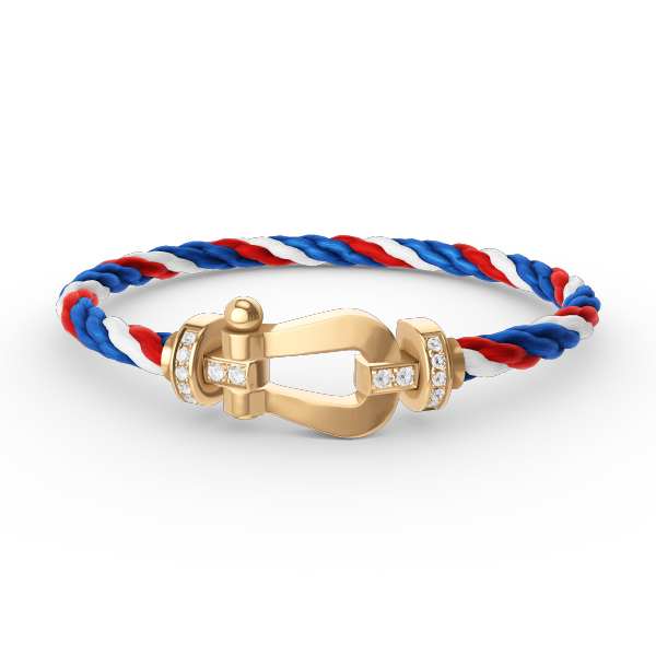Lumi® FORCE Großes Hufeisen-Armband mit Halbdiamanten, Gold