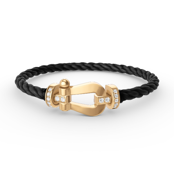 Lumi® FORCE Großes Hufeisen-Armband mit Halbdiamanten, Gold