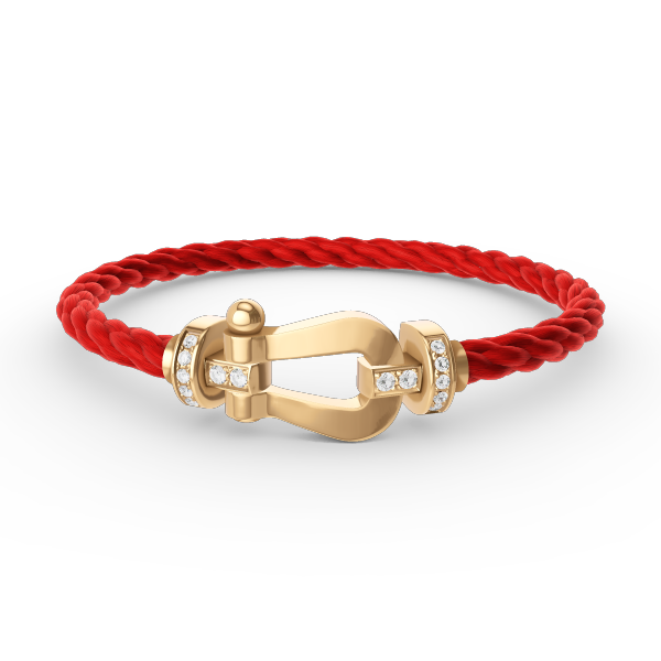 Lumi® FORCE Großes Hufeisen-Armband mit Halbdiamanten, Gold