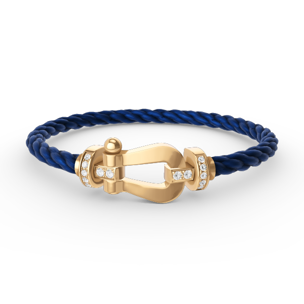 Lumi® FORCE Großes Hufeisen-Armband mit Halbdiamanten, Gold
