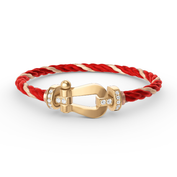 Lumi® FORCE Großes Hufeisen-Armband mit Halbdiamanten, Gold