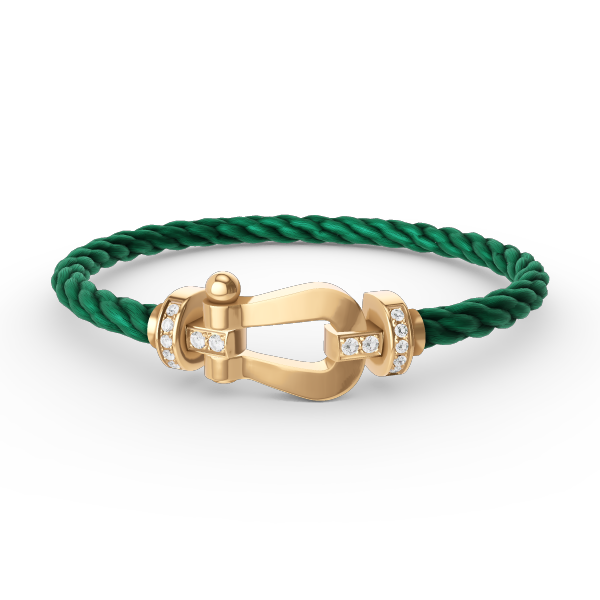 Lumi® FORCE Großes Hufeisen-Armband mit Halbdiamanten, Gold
