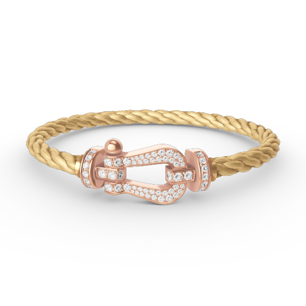 Lumi® FORCE Großes Hufeisen Volldiamant-Armband Roségold
