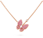 ¡®Lumi¡¯BUTTERFLY RED DIAMOND ROSE GOLD NECKLACE