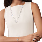 [Lumi jewelry]DETACHABLE CLOVER 15(11+4) FLOWER SILVER NECKLACE SET