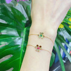 Lumi® FRIVOLE GOLD FLOWER PINK MALACHITE ARMBAND