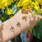 Lumi® FRIVOLE GOLD FLOWER PINK MALACHITE ARMBAND