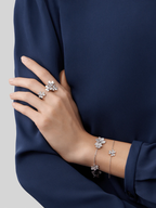 Lumi® FRIVOLE Silbernes Blumen-Diamantarmband 