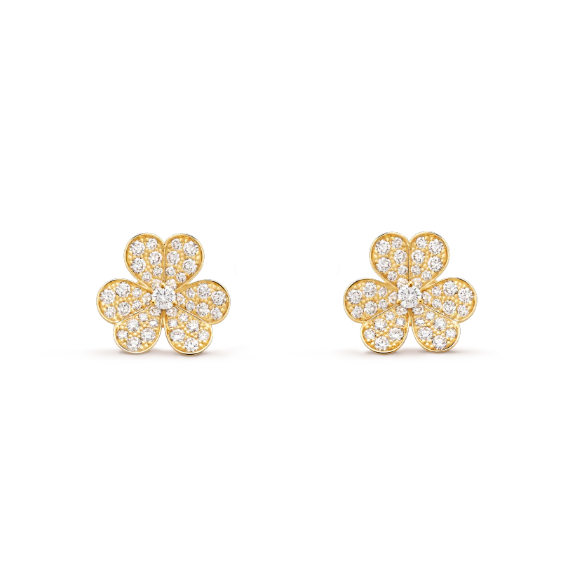 Lumi® FRIVOLE GOLDENE BLUMEN-DIAMANT-OHRRINGE 