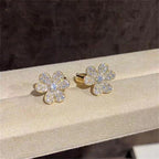 Lumi® FRIVOLE GOLDENE BLUMEN-DIAMANT-OHRRINGE 