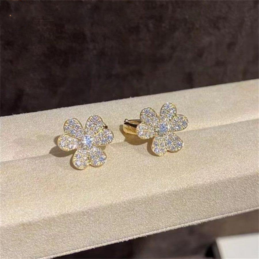 Lumi® FRIVOLE GOLDENE BLUMEN-DIAMANT-OHRRINGE 