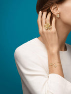 Lumi® FRIVOLE GOLDENE BLUMEN-DIAMANT-OHRRINGE 