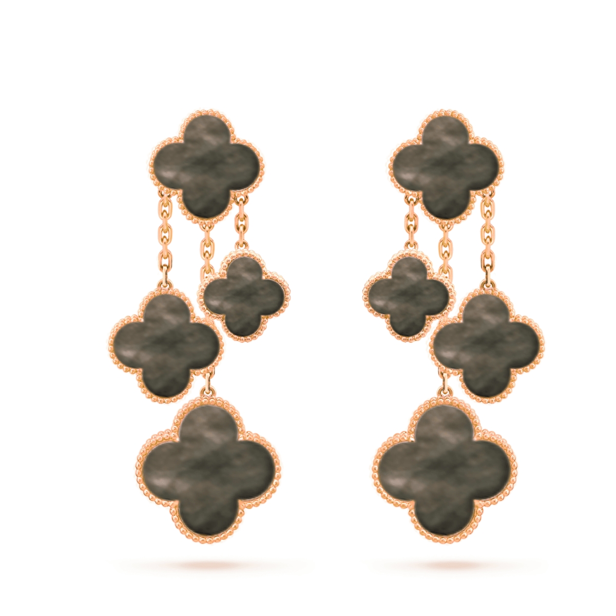 Lumi® CLOVER OHRRINGE, DUNKLES MOP-MOTIZ, 4 MOTIVE, ROSÉGOLD