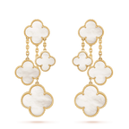 ¡®Lumi¡¯CLOVER EARRINGS WHITE MOP 4 MOTIFS GOLD