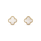 Lumi® CLOVER MEDIUM 1 MOTIFS WHITE MOP STUD EARRINGS
