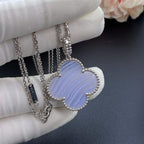 ¡®Lumi¡¯CLOVER SILVER CHALCEDONY BIG CLOVER NECKLACE