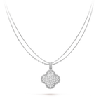 ¡®Lumi¡¯CLOVER 25MM SILVER FULL DIAMOND BIG CLOVER NECKLACE