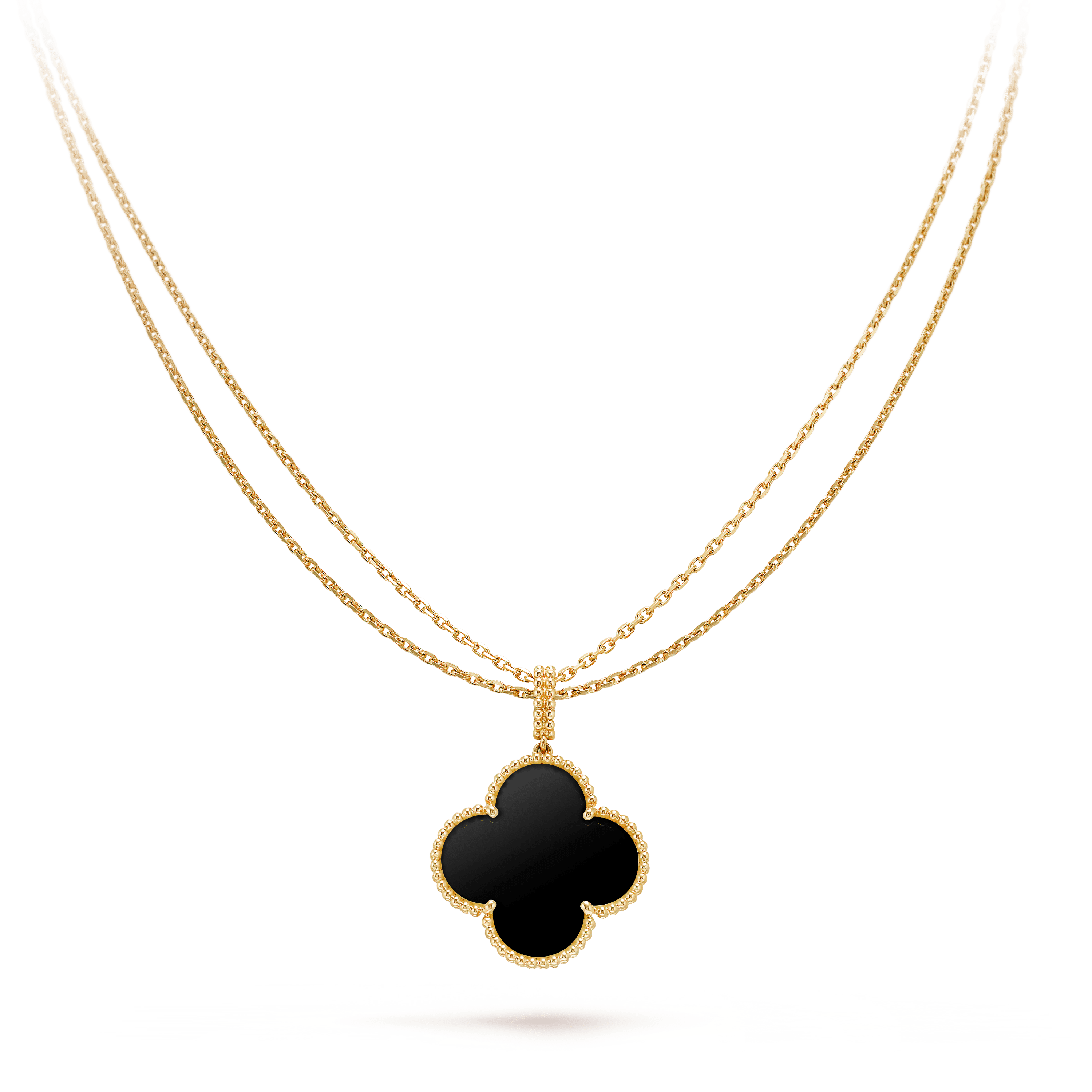 ¡®Lumi¡¯CLOVER 25MM GOLD ONYX BIG CLOVER NECKLACE