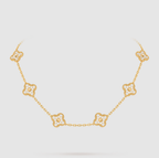 [¡®Lumi¡¯]CLOVER 10 MOTIFS FULL DIAMOND NECKLACE
