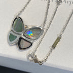 ¡®Lumi¡¯LARGE BUTTERFLY SILVER PENDANT DIAMOND NECKLACE