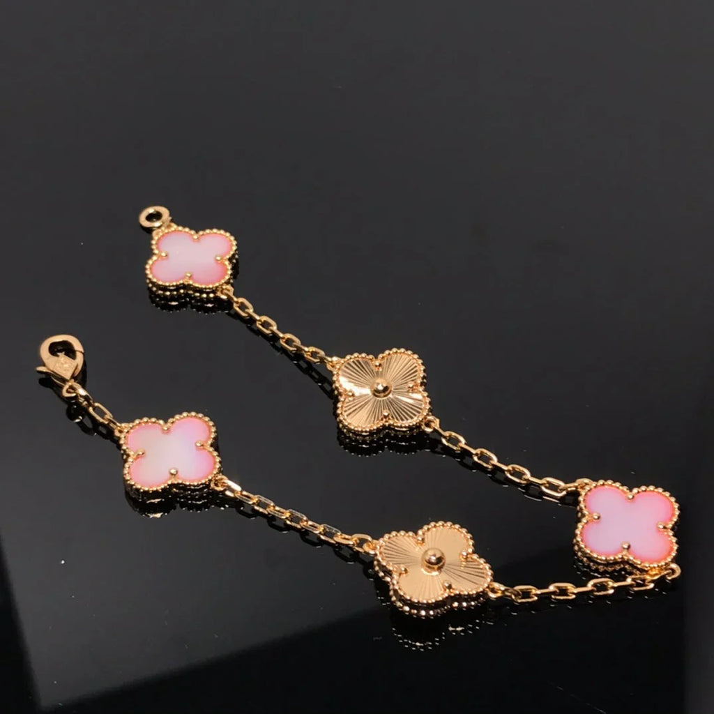 [Lumi jewelry] CLOVER 5 MOTIFS  PINK MOP BRACELET COLLECTION