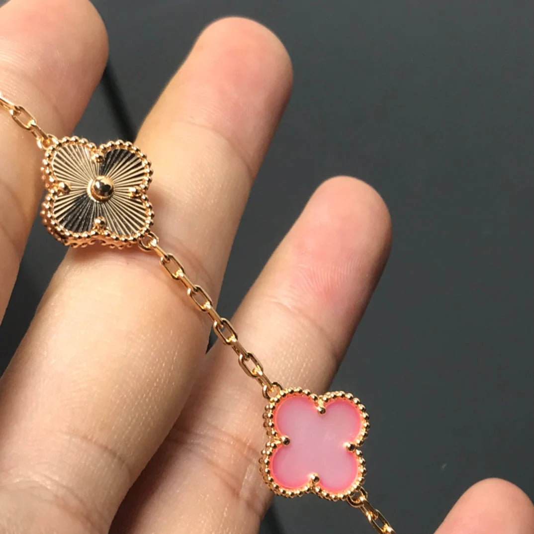 [Lumi jewelry] CLOVER 5 MOTIFS  PINK MOP BRACELET COLLECTION