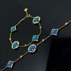¡®Lumi¡¯STAR AND SUN 4 MOTIF BLUE BRACELET