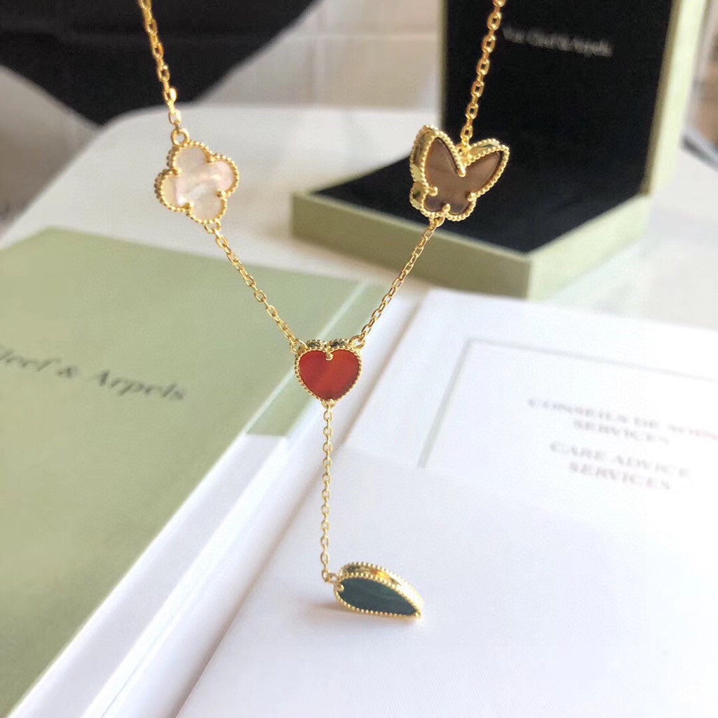 ¡®Lumi¡¯LUCKY SPRING 4 MOTIFS ROSE GOLD NECKLACE