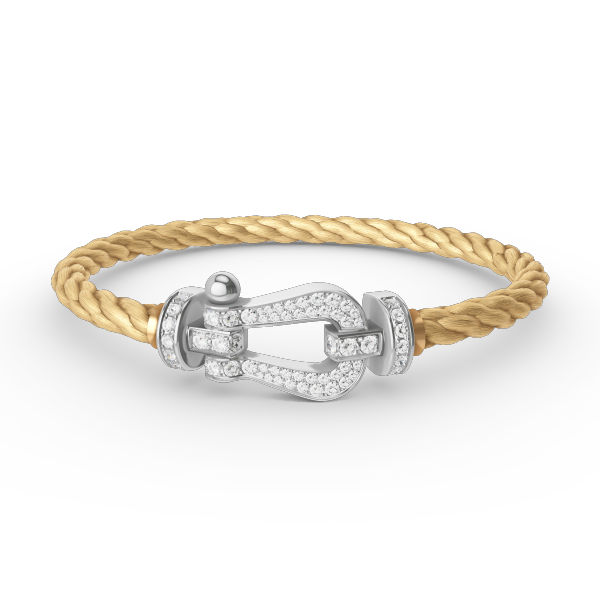 Lumi® FORCE Großes Hufeisen Volldiamant-Armband Silber