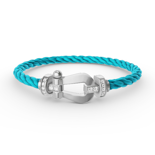 Lumi® FORCE Großes Hufeisen-Armband mit Halbdiamanten, Silber