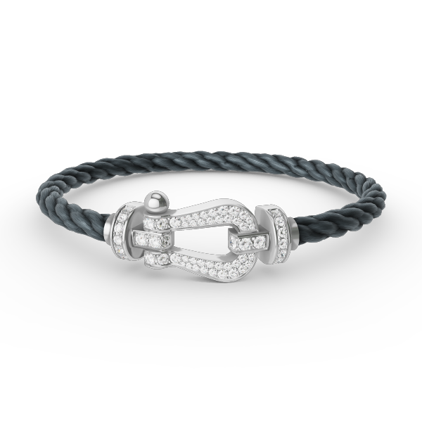 Lumi® FORCE Großes Hufeisen Volldiamant-Armband Silber