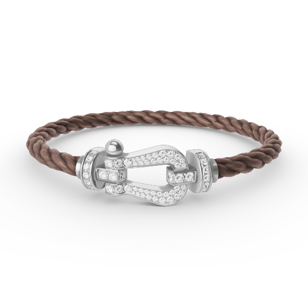 Lumi® FORCE Großes Hufeisen Volldiamant-Armband Silber