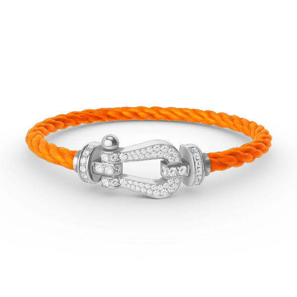 Lumi® FORCE Großes Hufeisen Volldiamant-Armband Silber