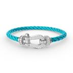 Lumi® FORCE Großes Hufeisen Volldiamant-Armband Silber