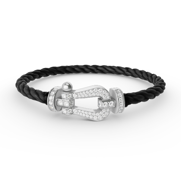 Lumi® FORCE Großes Hufeisen Volldiamant-Armband Silber