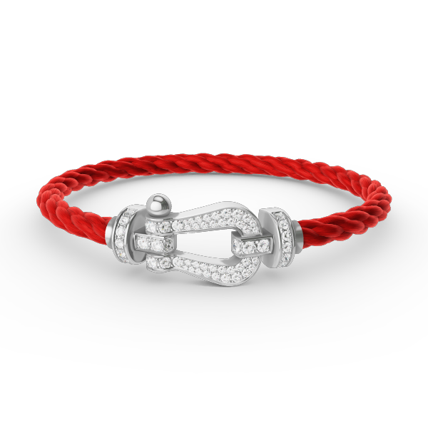 Lumi® FORCE Großes Hufeisen Volldiamant-Armband Silber