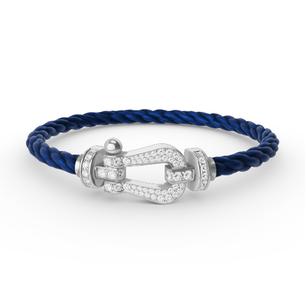 Lumi® FORCE Großes Hufeisen Volldiamant-Armband Silber