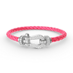 Lumi® FORCE Großes Hufeisen Volldiamant-Armband Silber