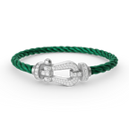 Lumi® FORCE Großes Hufeisen Volldiamant-Armband Silber