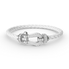 Lumi® FORCE Großes Hufeisen Volldiamant-Armband Silber