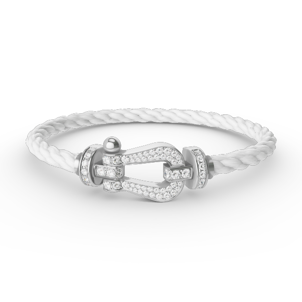 Lumi® FORCE Großes Hufeisen Volldiamant-Armband Silber