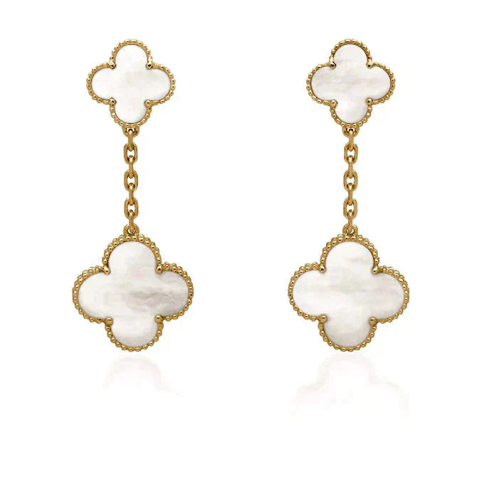 Lumi® Ohrringe mit Kleeblattmotiv, 2-teilig, weiß