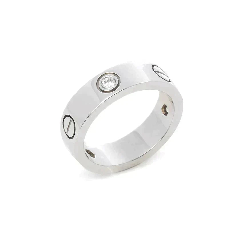 ¡®Lumi¡¯LOVE RING 5.5MM 3 DIAMONDS SILVER
