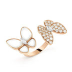 ¡®Lumi¡¯TWIN BUTTERFLY DIAMOND MOP RING